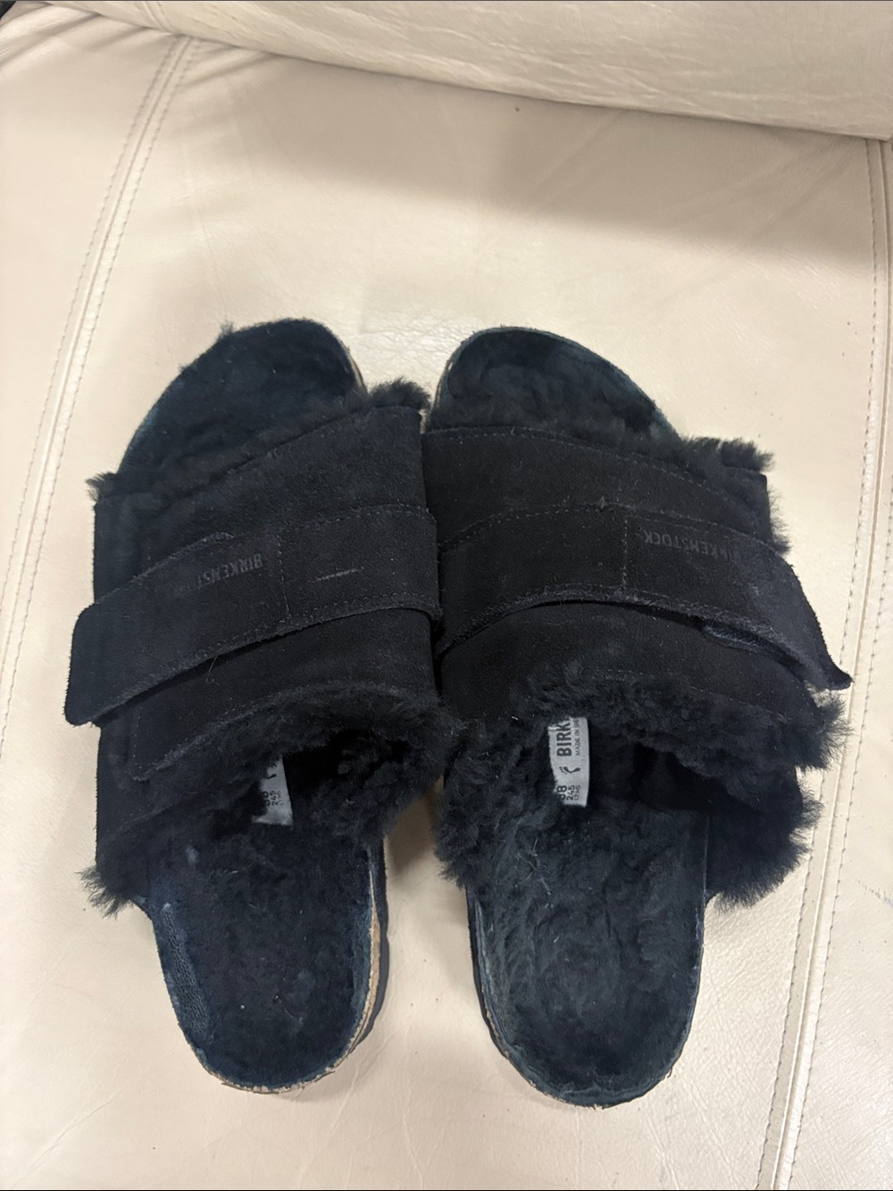 Birkenstock Kyoto Black Shearling Sz 38 - Picture 4 of 10